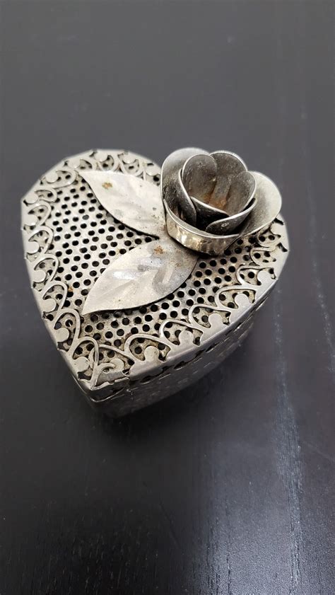 small metal heart jewelry box|heart shaped jewelry box.